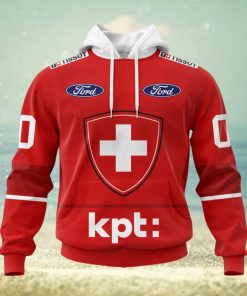 Swiss Ice Hockey Orginal Personalized Red Kits Hoodie
