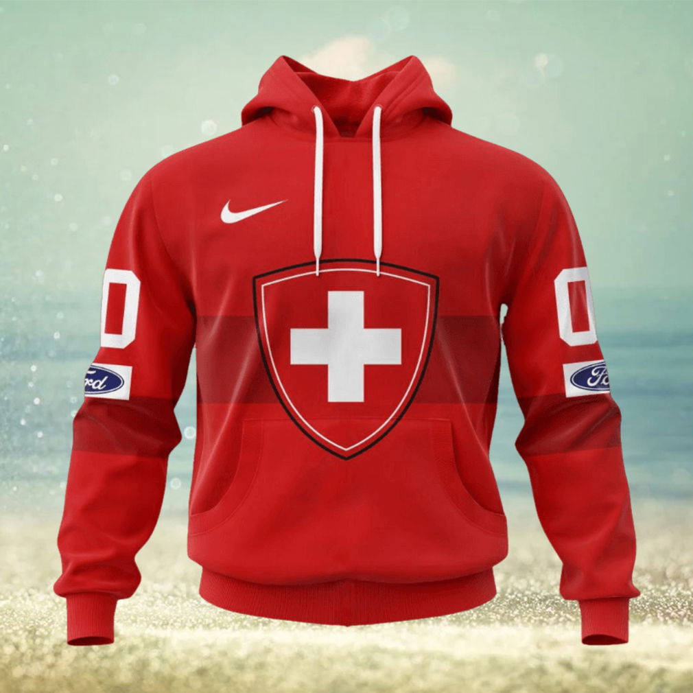 Swiss Ice Hockey Personalized Red Kits Hoodie Swiss Ice Hockey Personalized Red Kits Hoodie
