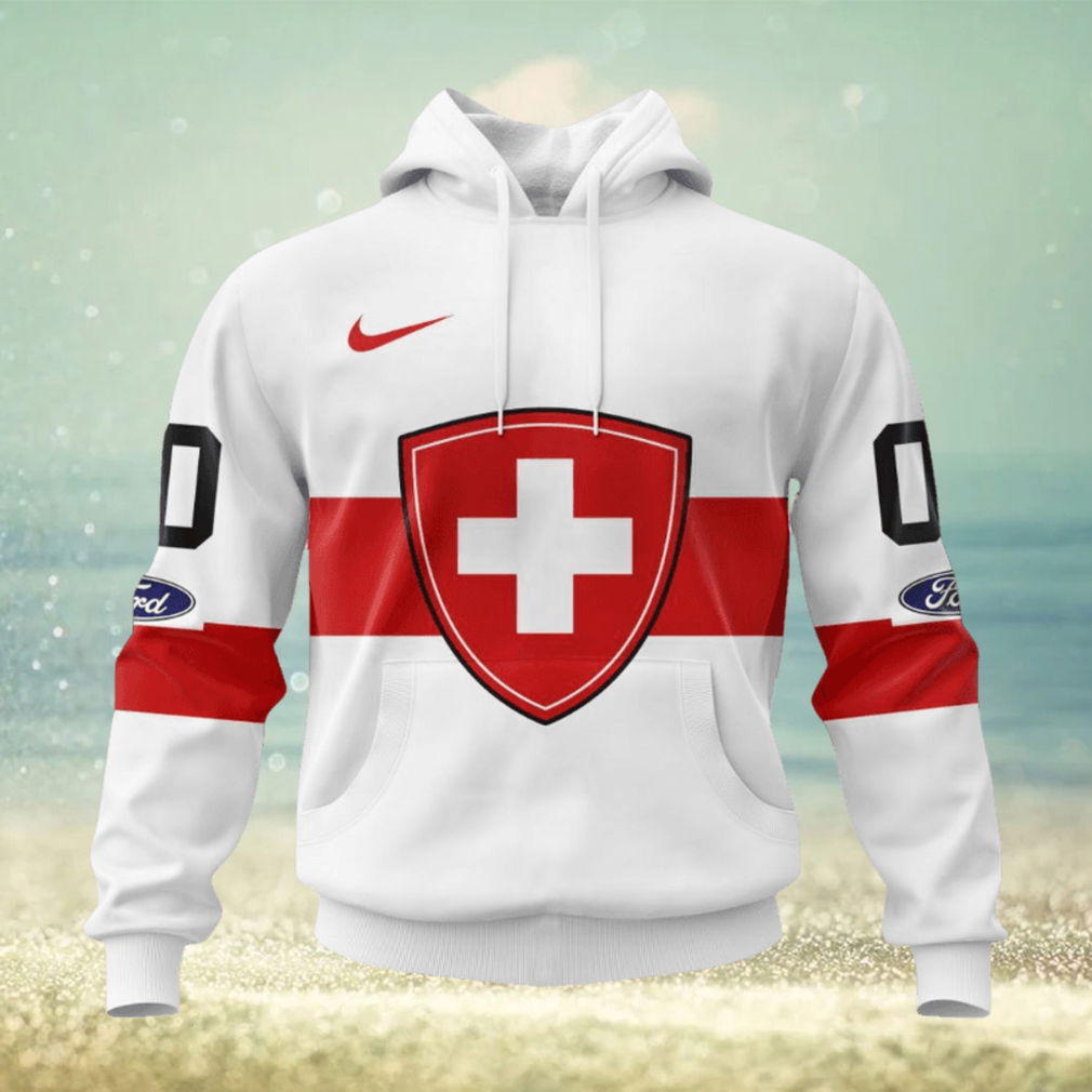 Swiss Ice Hockey Personalized White Kits Hoodie Swiss Ice Hockey Personalized White Kits Hoodie