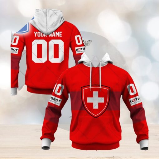 Swiss National Ice Hockey Team Jersey Style V1 Hoodie T Shirt Zip Hoodie Sweatshirt