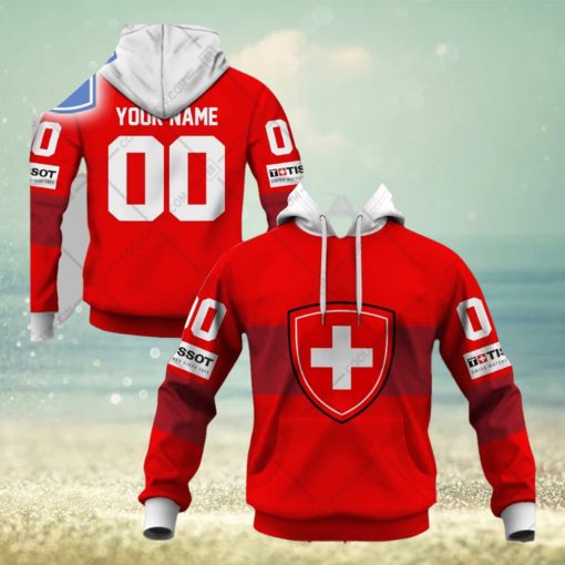 Swiss National Ice Hockey Team Jersey Style V1 Hoodie T Shirt Zip Hoodie Sweatshirt