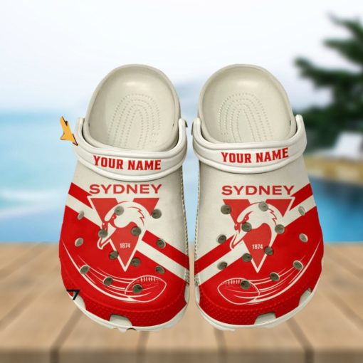Sydney Swans AFL Classic Custom Name Crocs Clogs Shoes