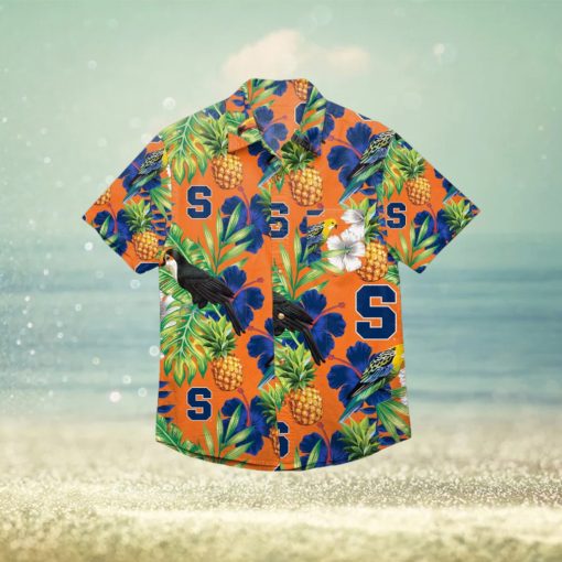 Syracuse Orange Floral Hawaiian Shirt