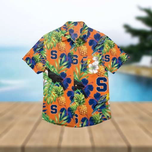 Syracuse Orange Floral Hawaiian Shirt