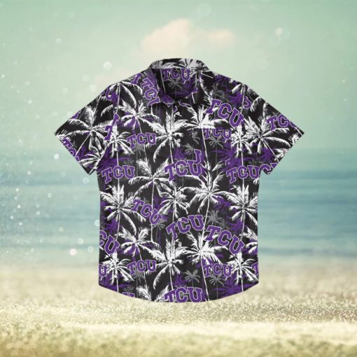 TCU Horned Frogs Black Floral Hawaiian Shirt