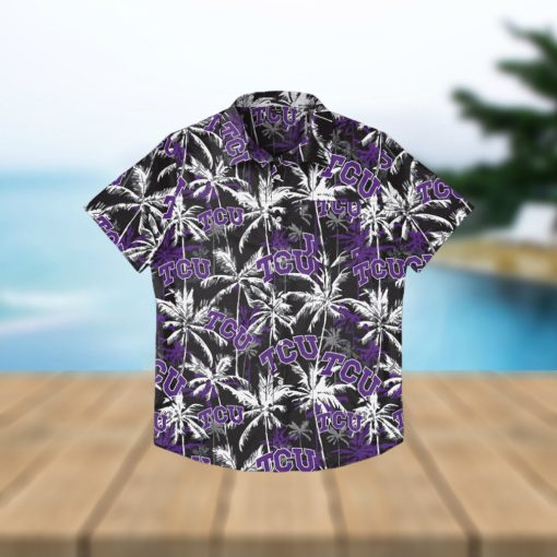 TCU Horned Frogs Black Floral Hawaiian Shirt