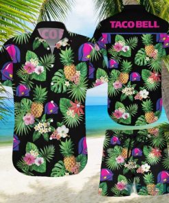 Taco Bell Black Tropical Hawaiian Shirts And Short Summer Beach Set