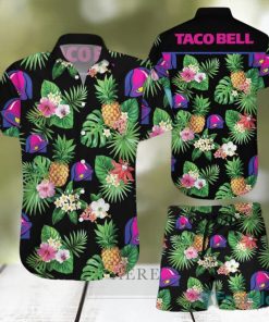 Taco Bell Black Tropical Hawaiian Shirts And Short Summer Beach Set