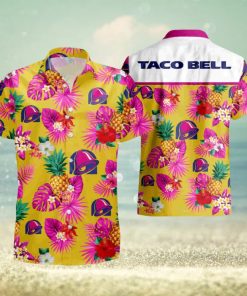 Taco Bell Pink Yeallow Hawaiian Shirt And Short