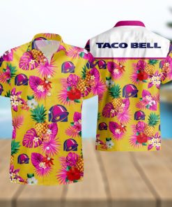 Taco Bell Pink Yeallow Hawaiian Shirt And Short