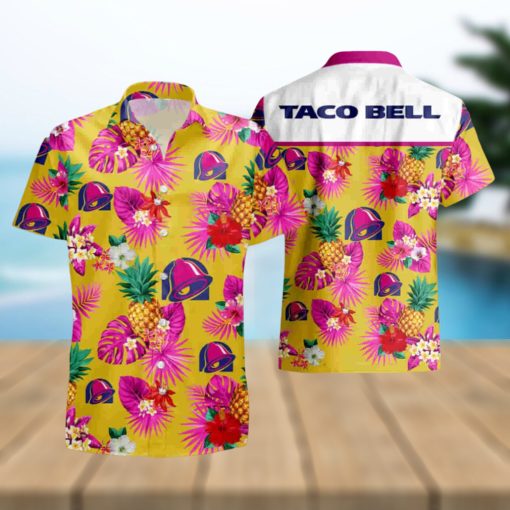 Taco Bell Pink Yeallow Hawaiian Shirt And Short