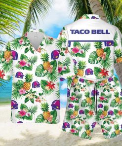 Taco Bell Tropical Flower Pineaple Aloha Hawaiian Shirts And Short Summer Beach Set