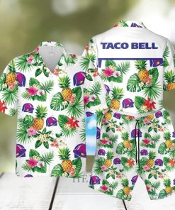 Taco Bell Tropical Flower Pineaple Aloha Hawaiian Shirts And Short Summer Beach Set