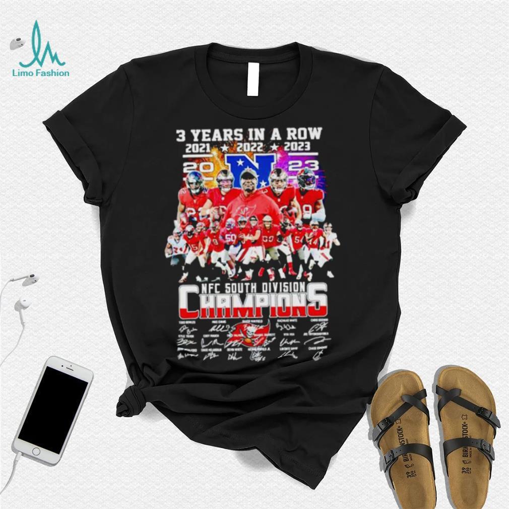 Tampa Bay Buccaneers 3 years in a row 2023 NFC South Division Champions shirt Tampa Bay Buccaneers 3 years in a row 2023 NFC South Division Champions shirt