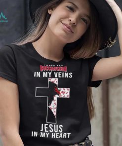 Tampa Bay Buccaneers NFL In My Veins Jesus In My Heart Cross 2024 T Shirt