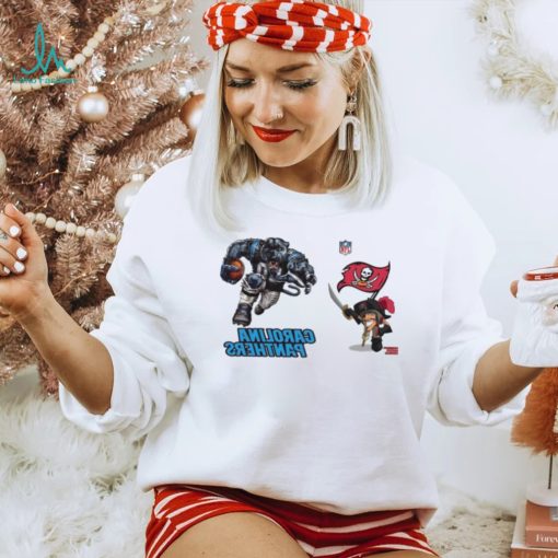 Tampa Bay Buccaneers VS Carolina Panthers NFL 2024 mascot cartoon football shirt
