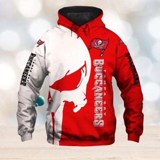 Tampa Bay Buccaneers White Skull Red Hoodies Print Full