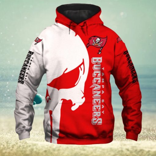 Tampa Bay Buccaneers White Skull Red Hoodies Print Full