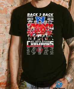 Tampa Bay Buccaneers back 3 back NFC South Division Champions signatures logo shirt, hoodie, sweater, long sleeve and tank top Tampa Bay Buccaneers back 3 back NFC South Division Champions signatures logo shirt