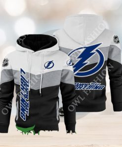 Tampa Bay Lightning NHL Hockey Black White Printed Hoodie