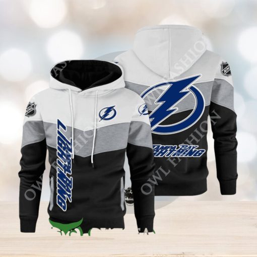 Tampa Bay Lightning NHL Hockey Black White Printed Hoodie