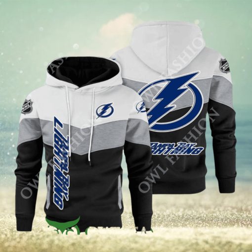 Tampa Bay Lightning NHL Hockey Black White Printed Hoodie