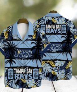 Tampa Bay Rays Tropical Leaf Tiki Design Hawaiian Shirt