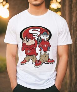Tasmanian Devil and Bugs Bunny hip hop San Francisco 49ers football logo t shirt
