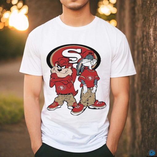 Tasmanian Devil and Bugs Bunny hip hop San Francisco 49ers football logo t shirt