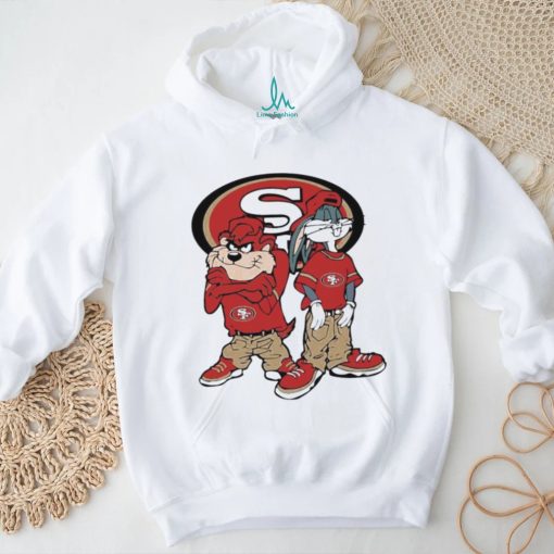 Tasmanian Devil and Bugs Bunny hip hop San Francisco 49ers football logo t shirt