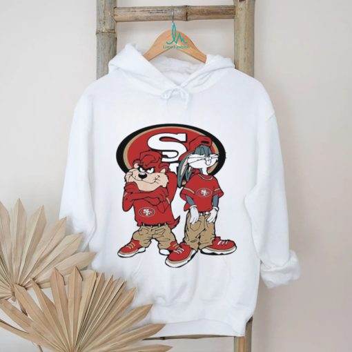 Tasmanian Devil and Bugs Bunny hip hop San Francisco 49ers football logo t shirt