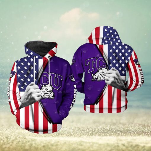 Tcu Horned Frogs NCAA US Flag 3D Printed Hoodie