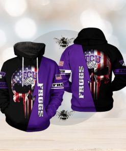 Tcu Horned Frogs NCAA US Flag Skull 3D Printed Hoodie