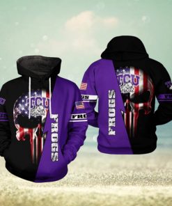 Tcu Horned Frogs NCAA US Flag Skull 3D Printed Hoodie