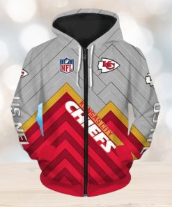 Team Kansas City Chiefs NFL Zip Hoodies Print Full