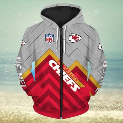 Team Kansas City Chiefs NFL Zip Hoodies Print Full