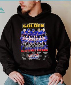 Team Usa is Golden 2024 U.S. National Junior team Champions player signatures logo shirt