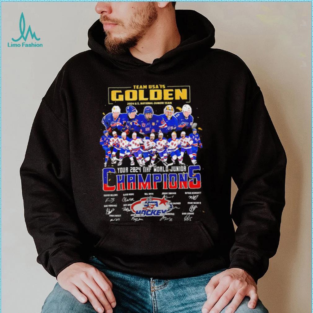 Team Usa is Golden 2024 U.S. National Junior team Champions player signatures logo shirt Team Usa is Golden 2024 U.S. National Junior team Champions player signatures logo shirt