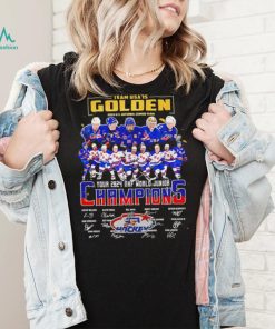 Team Usa is Golden 2024 U.S. National Junior team Champions player signatures logo shirt