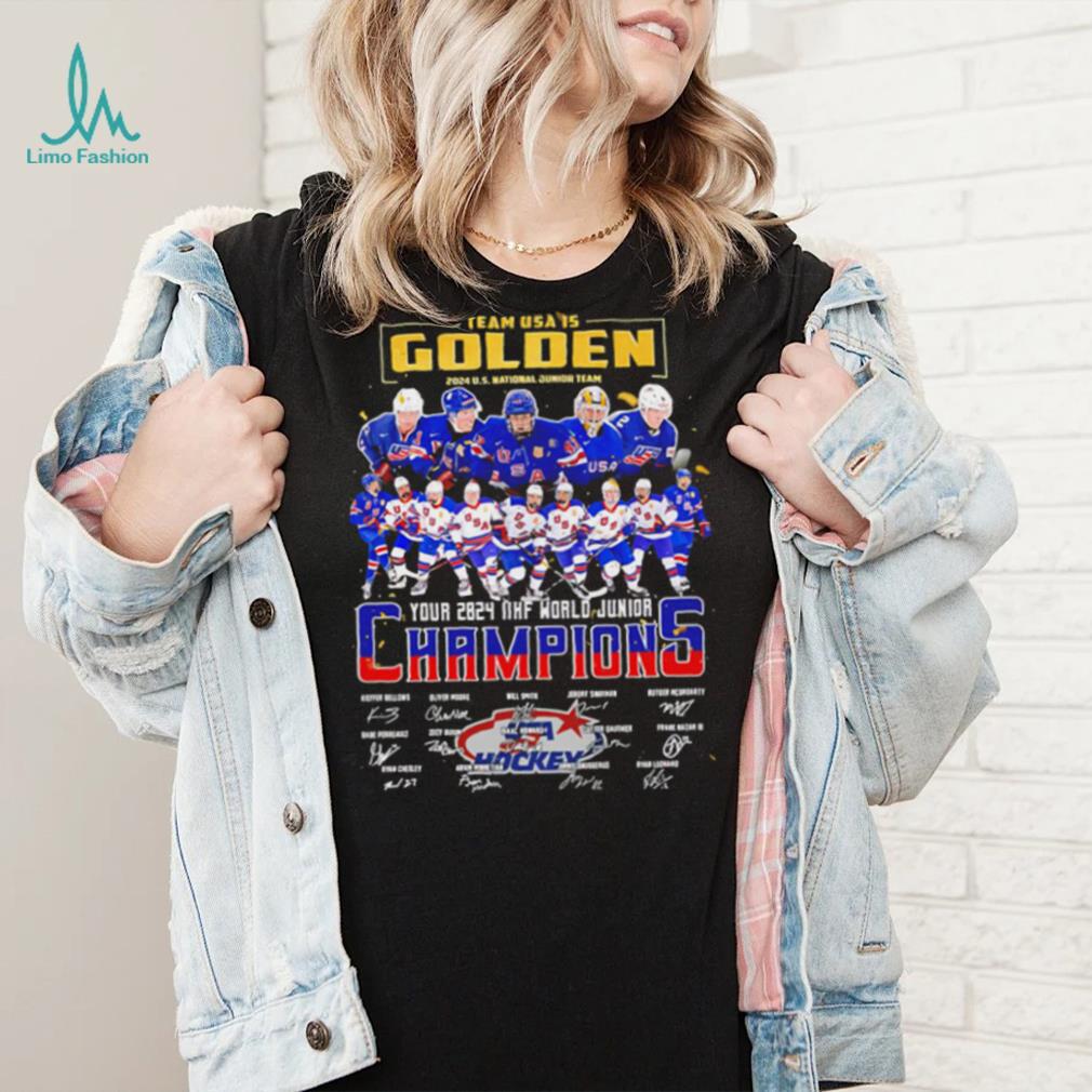 Team Usa is Golden 2024 U.S. National Junior team Champions player signatures logo shirt Team Usa is Golden 2024 U.S. National Junior team Champions player signatures logo shirt