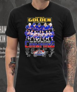 Team Usa is Golden 2024 U.S. National Junior team Champions player signatures logo shirt