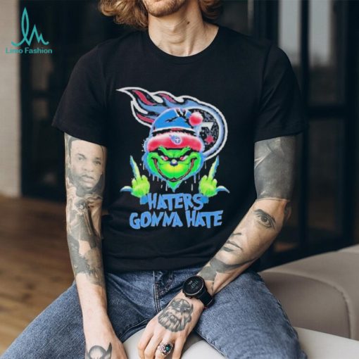 Tennessee Titans Grinch Middle Finger Haters Gonna Hate Logo Shirt
