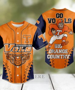 Tennessee Vols Go Yols Big Orange Country Mascot Design Baseball Jersey