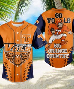 Tennessee Vols Go Yols Big Orange Country Mascot Design Baseball Jersey