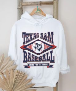 Texas A and M Aggies baseball swing for the tracks logo t shirt
