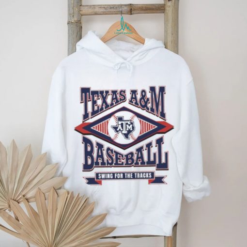 Texas A and M Aggies baseball swing for the tracks logo t shirt