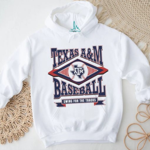 Texas A and M Aggies baseball swing for the tracks logo t shirt