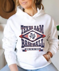 Texas A and M Aggies baseball swing for the tracks logo t shirt
