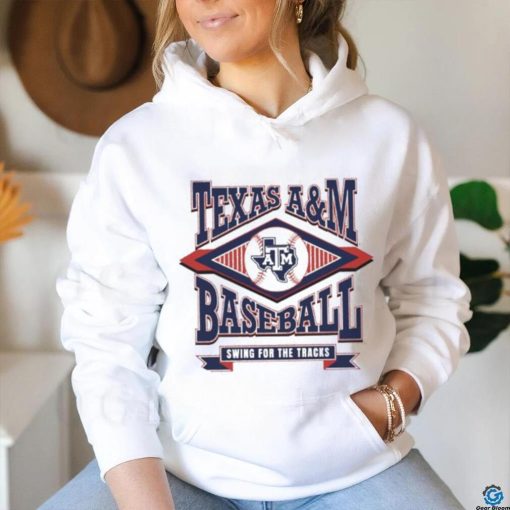 Texas A and M Aggies baseball swing for the tracks logo t shirt