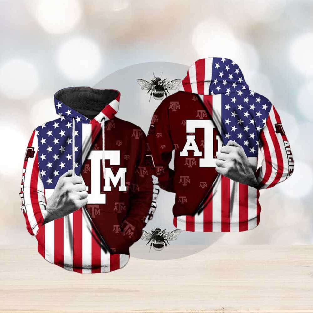 Texas A&M Aggies NCAA US Flag 3D Printed Hoodie Texas A&M Aggies NCAA US Flag 3D Printed Hoodie